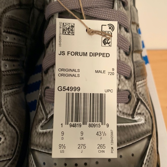 Adidas Originals Jeremy Scott JS Forum Dipped High G54999 Men US 9.5 Grey Carbon - Picture 5 of 16